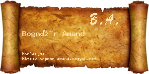 Bognár Amand névjegykártya