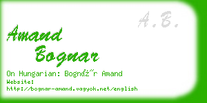 amand bognar business card